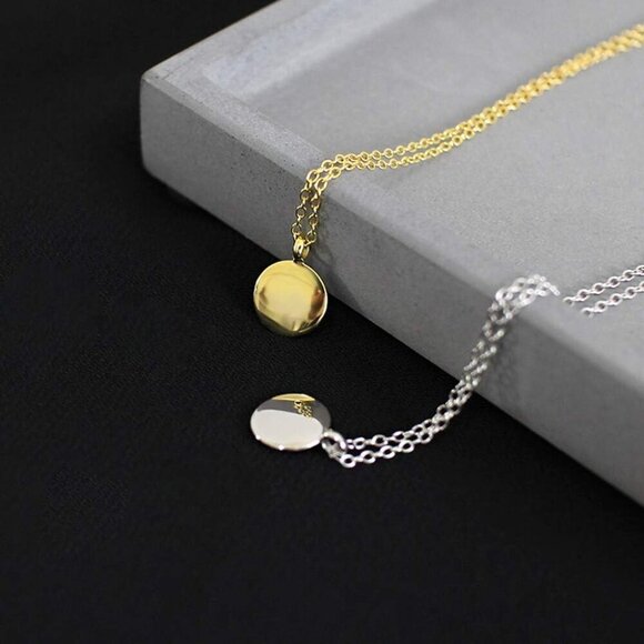 Elegant Hypoallergenic Gold Coin Choker - Simple 925 Silver Necklace Gift Boxed - Picture 5 of 6